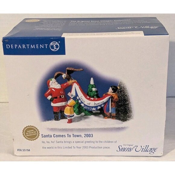Dept 56 Santa Comes To Town 2003 Snow Village Christmas  Retired Patriotic Box - Picture 14 of 16